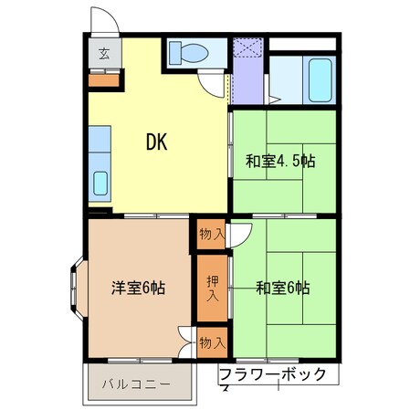 中村公園駅 バス15分  西條下車：停歩4分 2階の物件間取画像